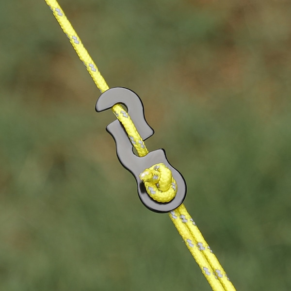 Ocean Rope Tensioner Cam (Svart), Aluminium Tältlinje Runner Ten
