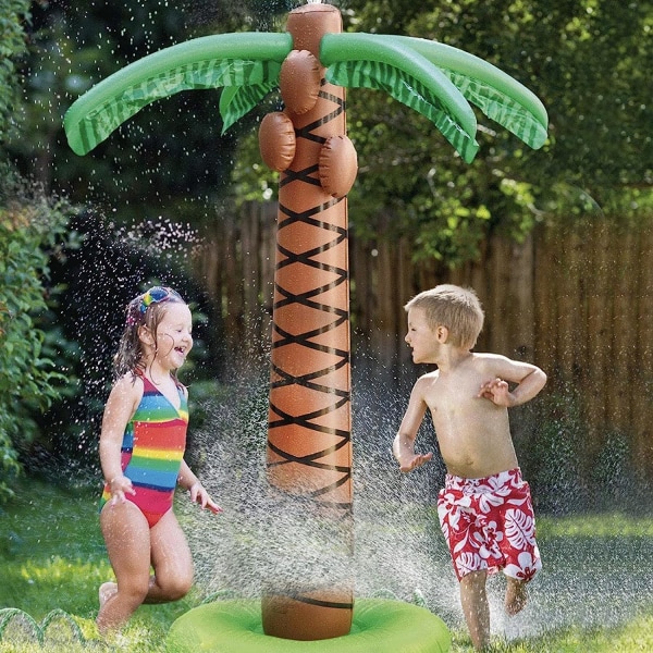Ocean uppblåsbar palmträd trädgård sprinkler leksak, barn spray vatten