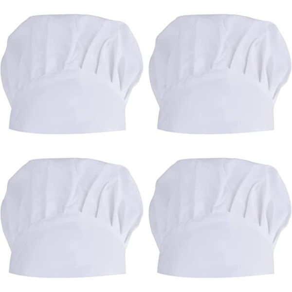 4 st justerbar köksmössa för kvinnor män, unisex kock hattar, Pro