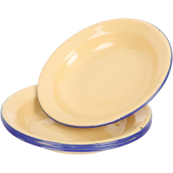 4 kpl Emaliastiat Emaliastiat Lounaslautanen Rikkomaton Tarjoilualusta Tarjottimet Retro Pyöreät Matalat Kulhot Pastalle Salaatille Hedelmille Leirintä Ulkoilu Piknik BB