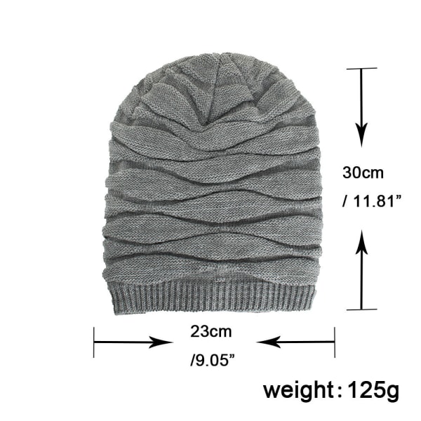 Lang Slouch Varm Beanie, (Svart) Unisex Beaniehatt Kvinner Menn Vinter