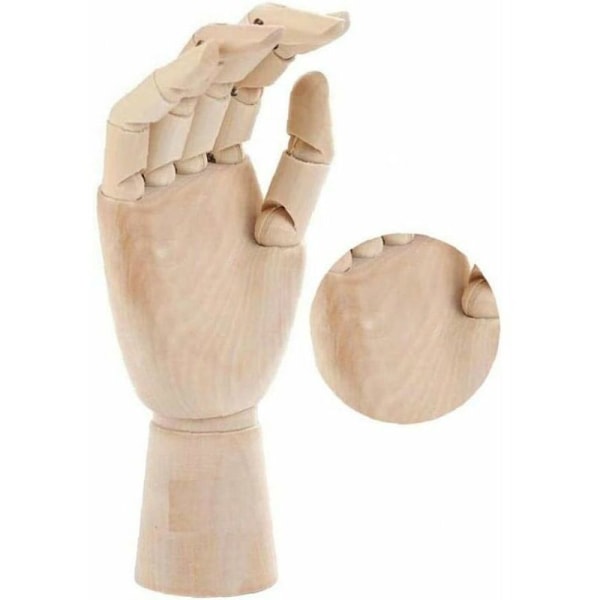 10 tommer træhåndmodel (højre) med fleksible fingerled