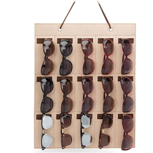 Solglasögon hängpåse (kaffe), väggmonterad ficka för Eyegla