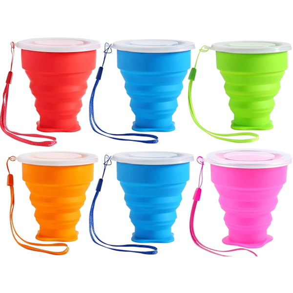 Pieces Bärbar Kaffemugg, 210ML Bärbar Kaffemugg Lätt Resekopp Silikon Vikbar Resemugg för Camping, Vandring, Resor