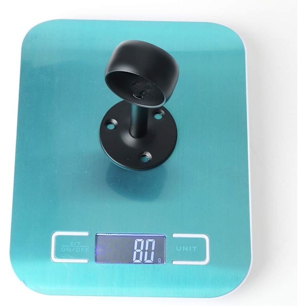 Gardinstangsbeslag Garderobesstangsholder med skruer Loftsbeslag til gardiner og garderobe, Mat Sort Rustfrit Stål, Diameter 32 mm