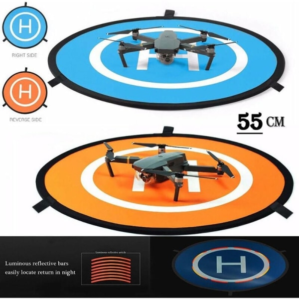 1 x hopfällbar vändbar drone (55 cm, blå/orange