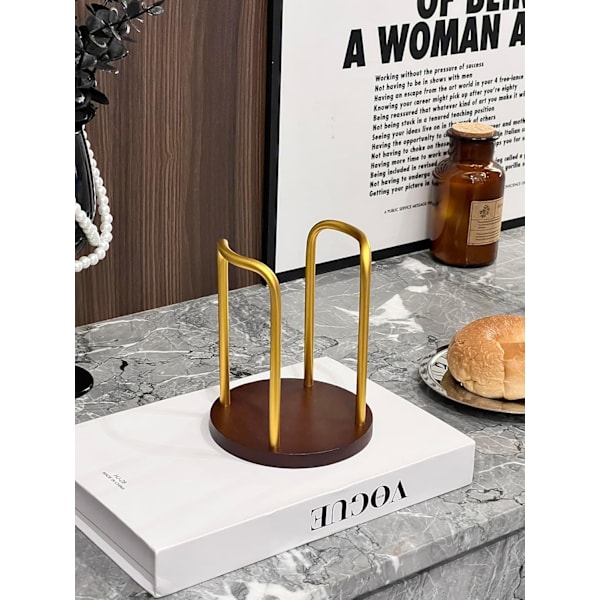 Stilren valnötsfärgad engångsmuggsdispenser, förvaringsorganisatör för plastmunsköljsmuggar (under 8,5 cm diameter) - Perfekt för kontor, kök, gym, S
