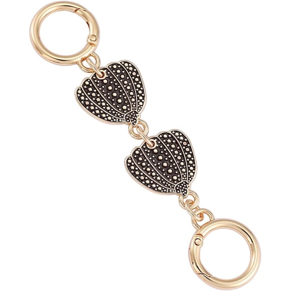 Græskar Taske Forlængerkæde Guld Taskestrop Forlænger Taske Forlængerkæde Halloween Charms til Crossbody Taske Håndtasker (Sort)