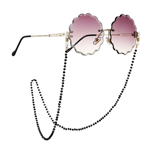 Ocean Bohemian Sort Krystal Rhinestone Solbrille Kæde til Gade