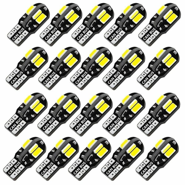 20 kpl T10 194 LED-auton polttimoita, 192 LED-auton polttimoita, 168 LED-valot