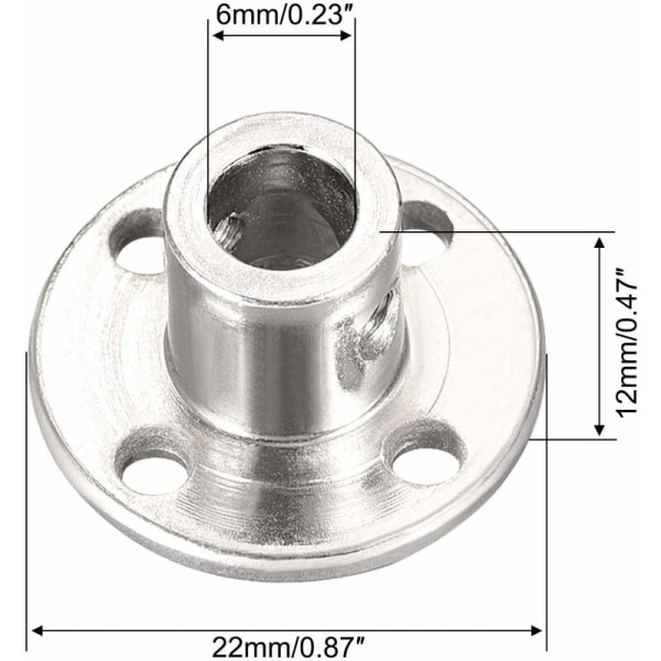 4 stk. Flansforbindelse Motor Guide Akselforbindelse Motorstik 6mm