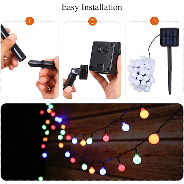 50 LED Solar Outdoor String Lights 6,9m Dekorativ LED String Lig