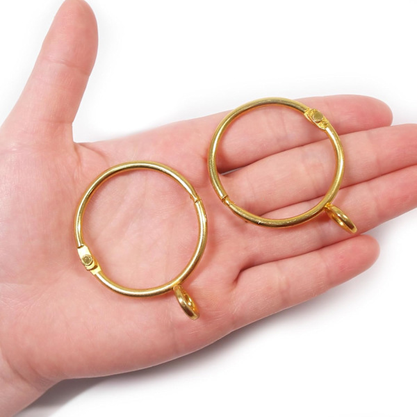 20-pack Rostfria Metallgardinringar Draperi Spännen med Öppna Öglor för Hemkök (Guld, 3,5 cm)