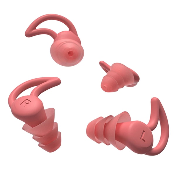 Lydisolerte ørepropper 3-lags lydisolerende ørepropper i rosa kvadrat
