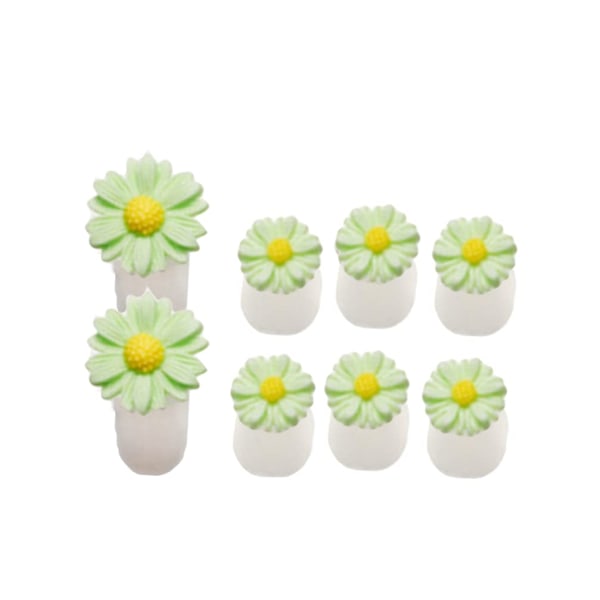 8 st Silikon Tåseparerare, Daisy Blomma Tåseparerare Gel Fot Tådistanser Separatorer Hallux Valgus Korrigerare för Pedikyrer Nagellack Salong, Grön
