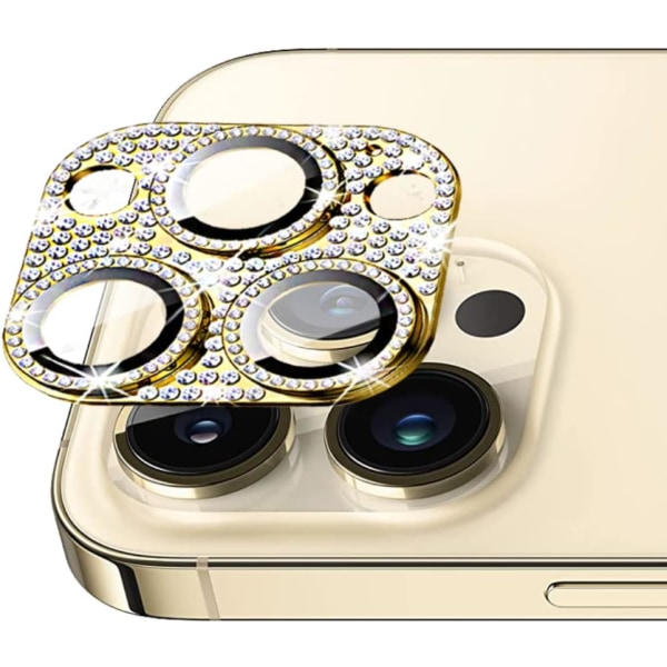 För iPhone 14 Pro/ iPhone 14 Pro Max Bakre kameraskydd-Gold, D