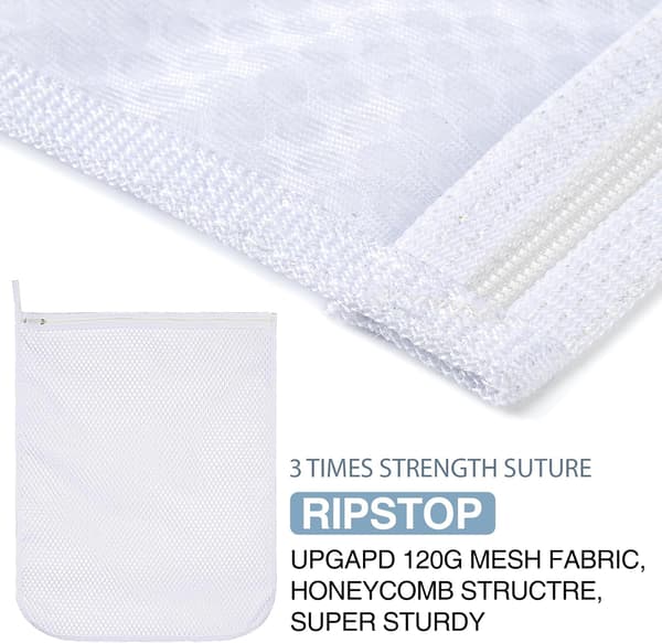 3 stk. Holdbare vaskeposer med honeycomb-net til sarte tekstiler 30 x 38 cm (3 medium)