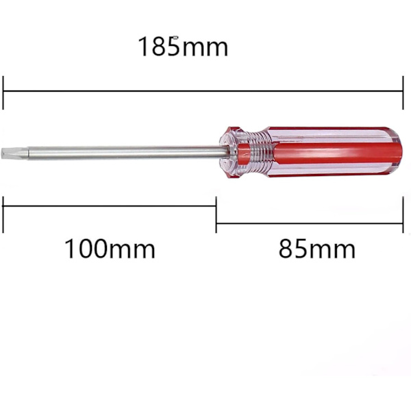 Kolmionmuotoisten ruuvimeisselien setti, 2 kpl, punainen kahva, 4,2 mm ja magneettikärki 100 mm