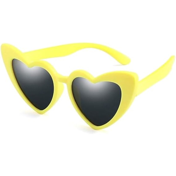 Barnesolbriller (gul) Hjerteformede polariserte solbriller