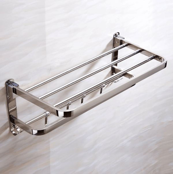 Foldbar Håndklædeholder - 40cm, Rustfrit Stål Håndklædeholder, Badeværelse