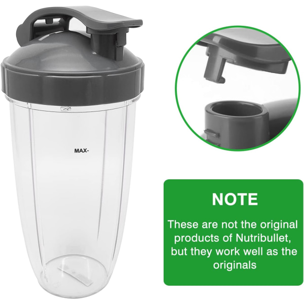 2-pack Flip Top to-Go lock ersättningsdel kompatibel med Nutrib