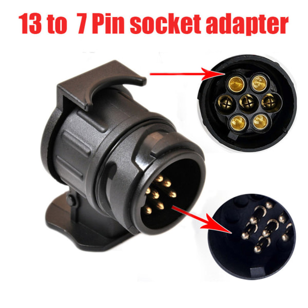13-polet til 7-polet tilhengerkontakt adapter