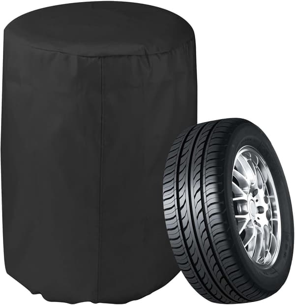 (Sort, Diameter 73cm x Højde 110cm) Universal Dækbeskytter til 4