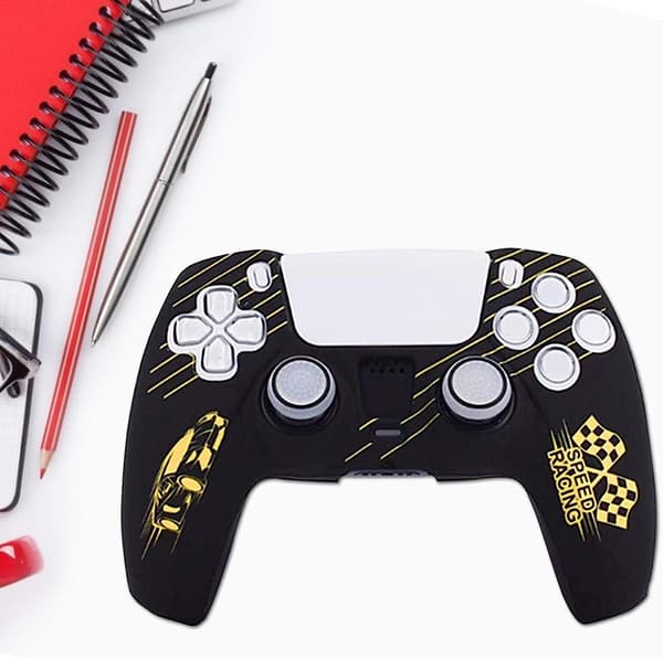 Gamepad Silikone Etui med 2 Dumbbell Hætter til PS5 Controller, Nej