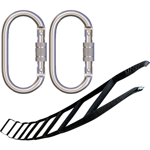 Brannstige - 3,8m Gulv - Webbing-stige med karabinkroker