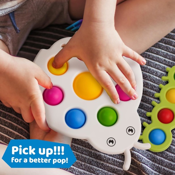 (2 stycken) Fidget Popper Sensoriska Leksaker för Bebisar från 10+ Månader, Montessori Aktivitetsleksak för 1 2 3 År Gamla Småbarn Tryck och Poppande Bubblor Finmotorik,