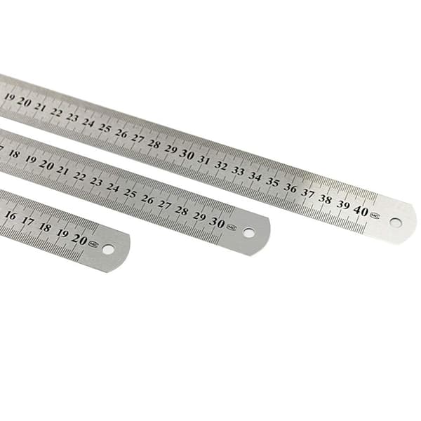 Rustfrit Stål Lineal til Teknisk Tegning 3 stk 20cm 30cm 40cm