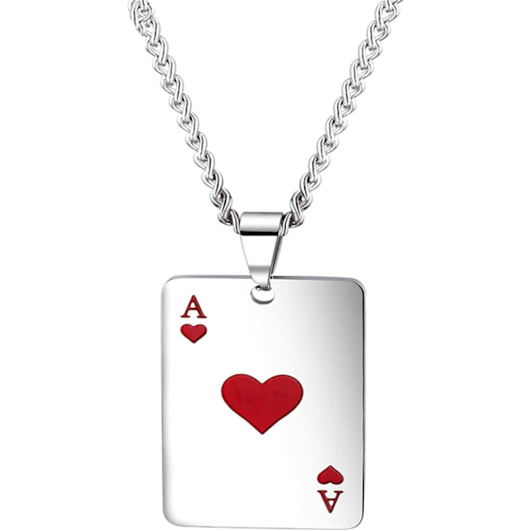 2 kpl Punk-tyyliset paksuketjuiset helmikoristeiset korttipelin pokerimerkki riipuskaulakorusetit naisille miehille pariskunnille Onnen Roc
