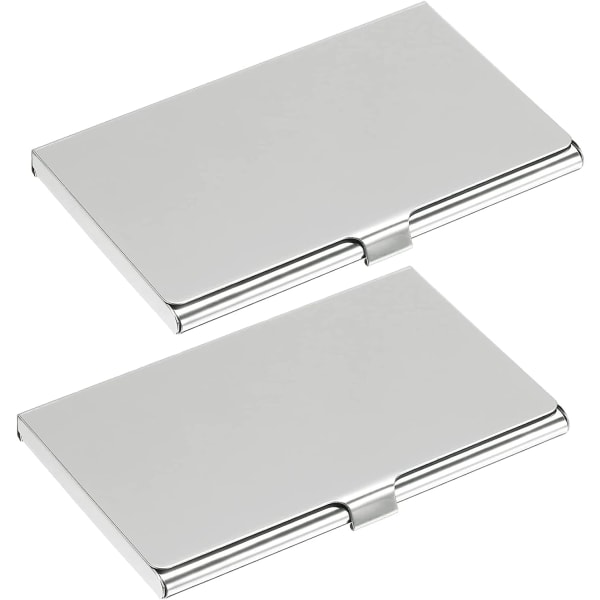 2 kpl:n case(hopea), ruostumattomasta teräksestä valmistettu käyntikortti C