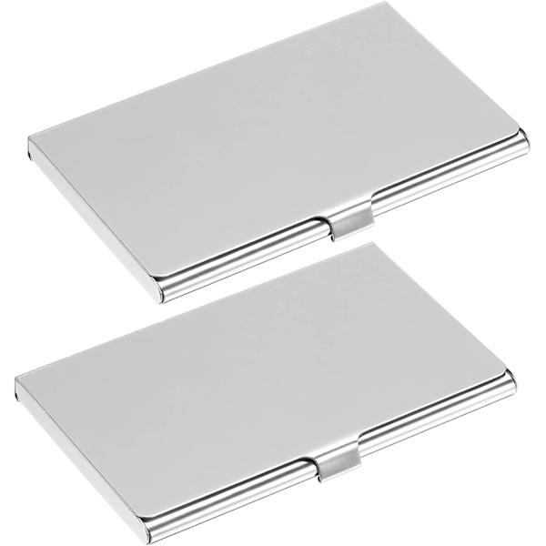 2 st Business Card Case (Silver), Rostfritt Stål Business Card C