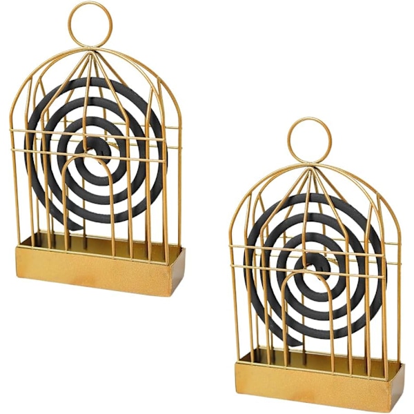 2 KPL Kannettava Metallinen Hyttyskierukan Pidike Suitsukepidikkeen Retro Suitsukekierukan Poltin, Riippuva Linnunhäkki Ulkokäyttöön Koti Puutarhakoriste Piha Baari Toimisto