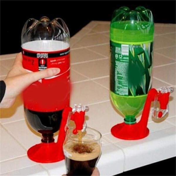 2 Liter Drikkedispenser, Brus Drikkedispenser Flaske Opp Ned Drikkefontener Vanndispenser Maskin for Fest Hjemmebar (Stil 1)