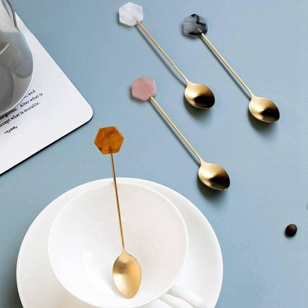 Teske Ske Te Geometri Teske Kaffe Omrøringsske Dessert Ske Frugtkage Kaffeskeer Kaffeske Dessertske Ske Sekskant