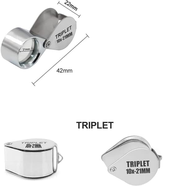 10x 21mm Forstørrelsesglas, Foldbart Forstørrelsesglas til Metal