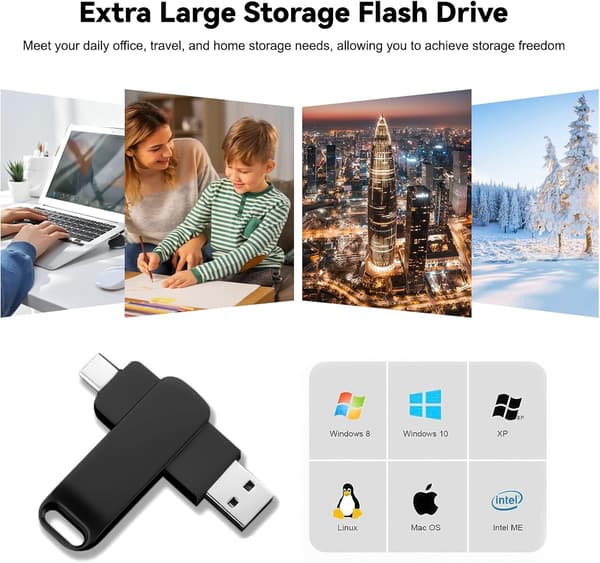 USB-C flashdrev, 128GB USB flashdrev, USB-C flashdrev med en udsøgt og holdbar metalkrop, egnet til PC/Laptop/Tablet