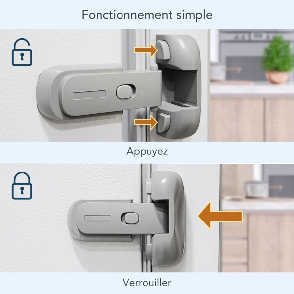 Sikkerhetslås for kjøleskap med én dør for babyer og barn