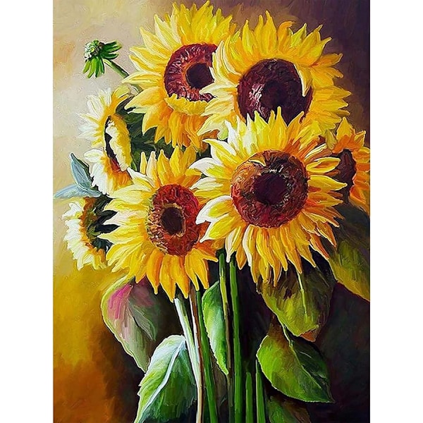 Drill Full Diamond Painting Kits Sunflower Wall Art Decor for Living Room Bedroom Home Decor 11.8×15.7 Inch