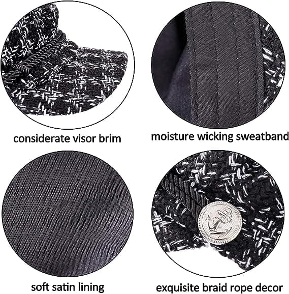 1 Stk. Mode Kvinders Beret Hat (M, 56-58cm), Sorte Hatte Casual