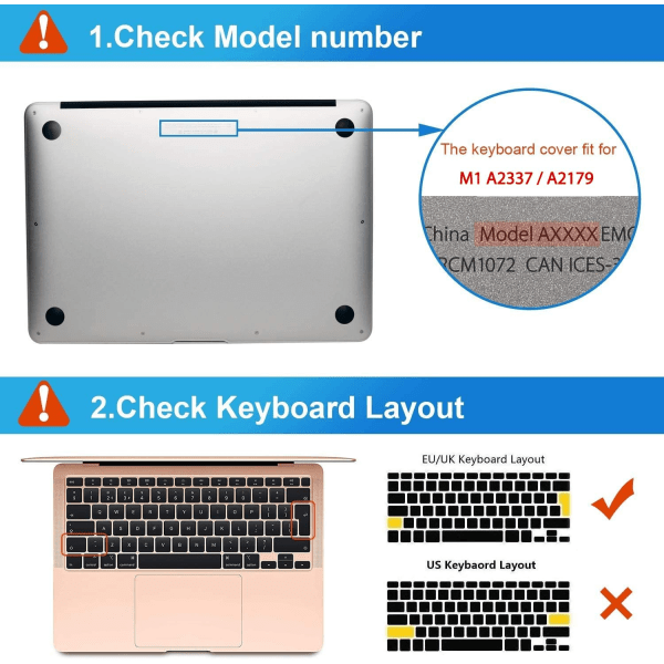 Tastaturdeksel kompatibelt for 2021 2020 New M1 MacBook Air 13.3 I