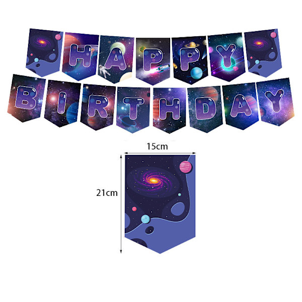 Barnfest Set Rymdskepp Stjärnhimmel Galax Universum Flagga Tårta Topper