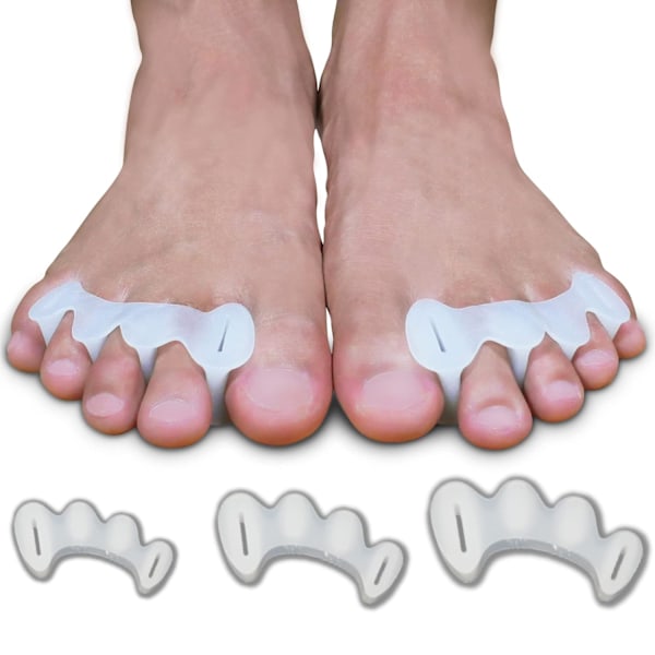 Storlek Medium (1 par) Tåspridare - Fotinriktning - Stärkande och Balans – Korrigera Våra Tår - För Hammartår, Hallux Valgus, Plantar Fasciit, Hallux