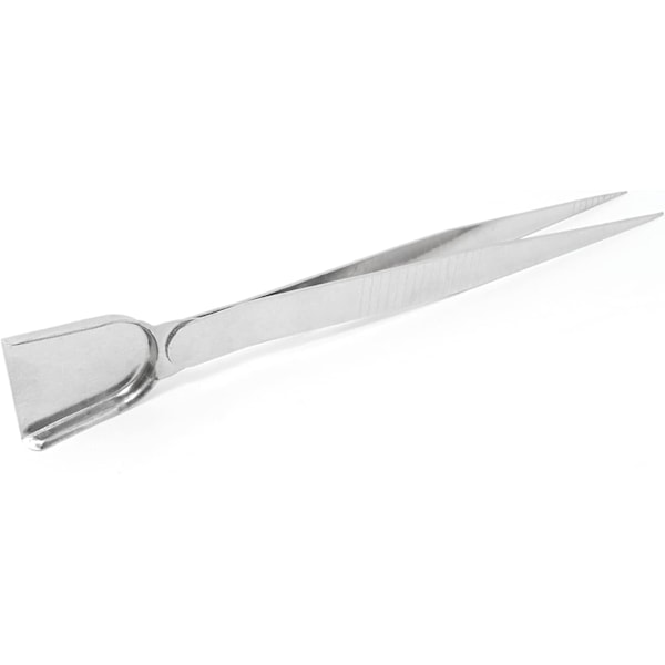 2 stk. Praktisk pinsett i rustfritt stål med skuffe, spisse tupper, perlepinsett, verktøy for smykkelaging med frøperler og diamant (15,5 cm)