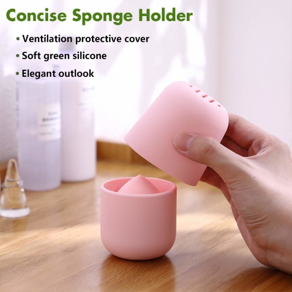 Svamphållare för smink, (BLENDER INGÅR INTE) - Rosa - Kosmetisk Blender