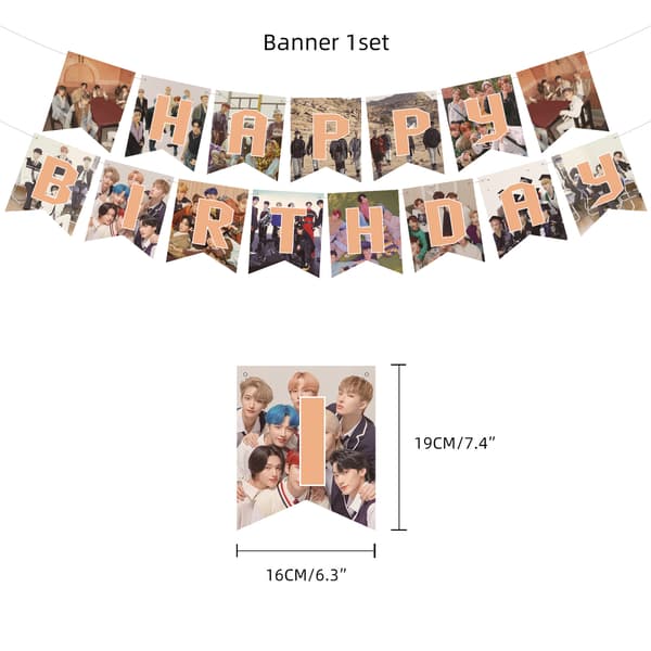 ATEEZ Bursdagsdekorasjon for Gutter, Populære Bursdagsballonger, Fa
