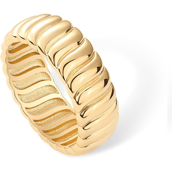 14K Forgylt Chunky Statement Ring | Chunky Stable Bredde for Kvinner