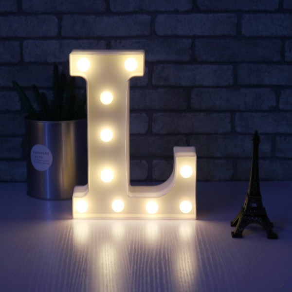 LED Light Up Bokstavsformad (bokstav L) av alfabetbokstäver med Wi